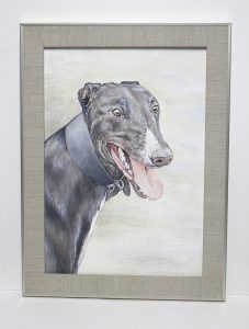 greyhound, dog, pet portrait, art